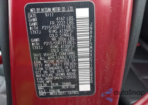 2012 Nissan Juke Sl from USA, damaged, VIN JN8AF5MVXCT105920